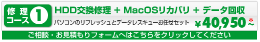 HDD�����C���{MacOS���J�o���{�f�[�^����y�p�\�R���̃��t���b�V���ƃf�[�^���X�L���[���C���Z�b�g�z